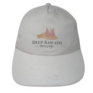 Deep Kneads Massage Slideback 5 Panel Cap White One Size Adjustable Vistaprint